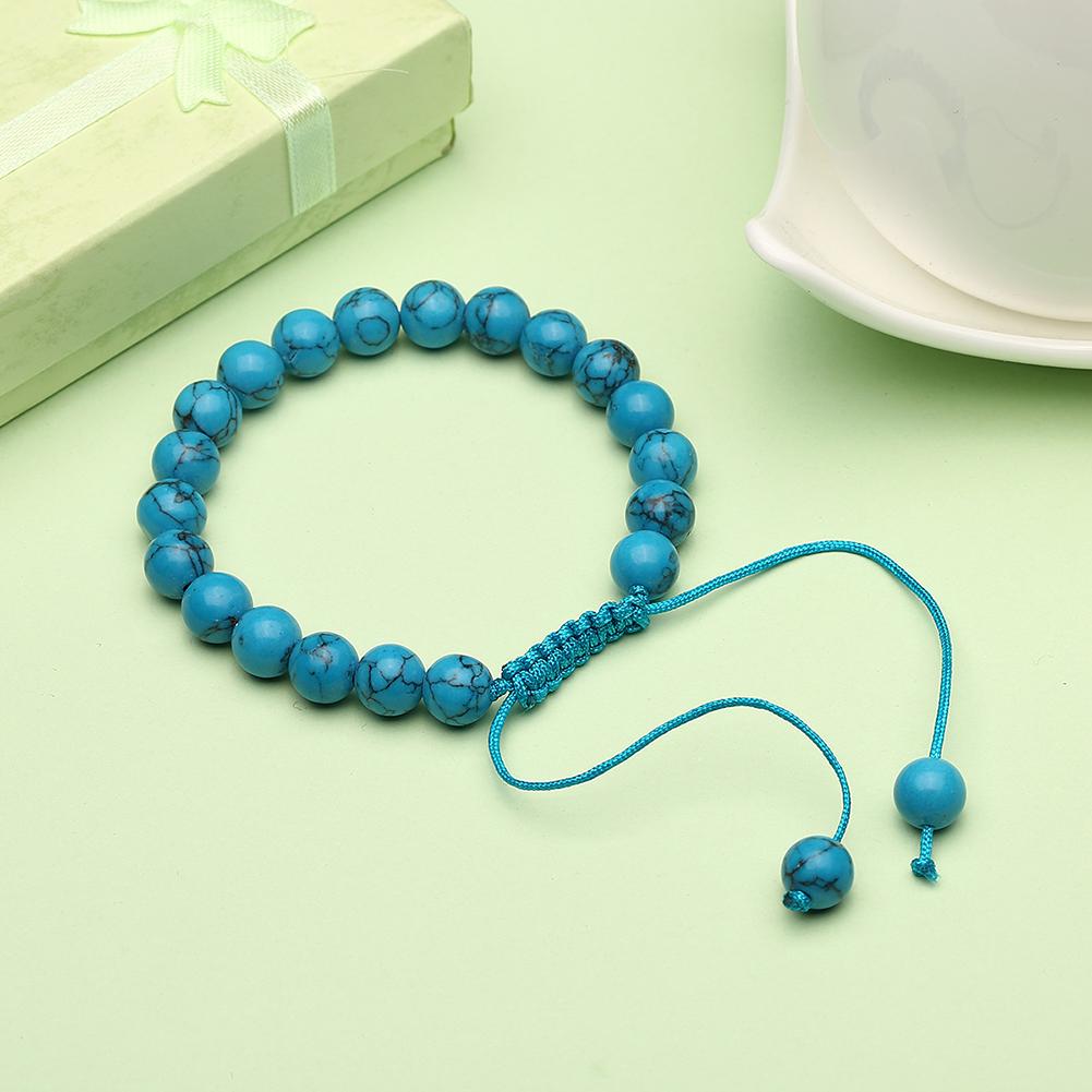 Blue Natural Stone Stretch Bracelet Men Women