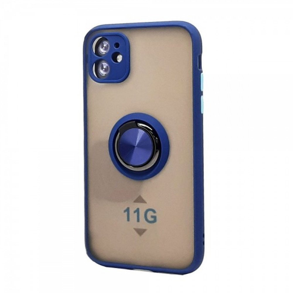 iPhone 11 Slim Armor Hybrid Ring Stand Case [Navy Blue]