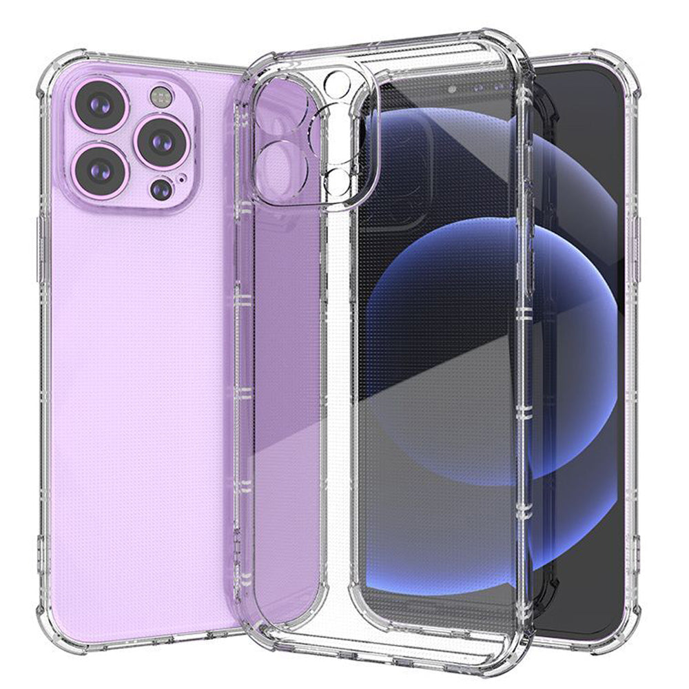iPhone 11 Shatterproof Transparent Cross Stripes Design Thick TPU Case Clear