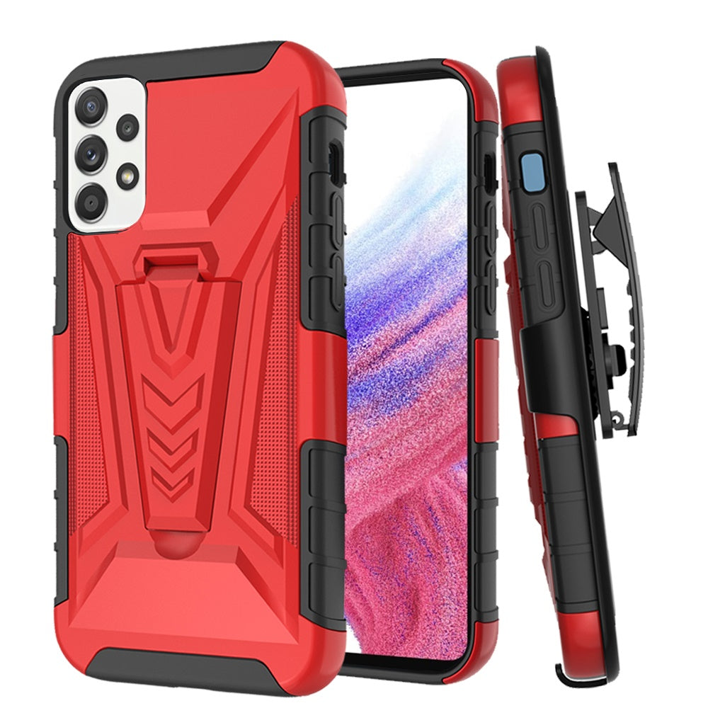 iPhone 14 PRO MAX V 3in1 Combo Kickstand Holster Case Red