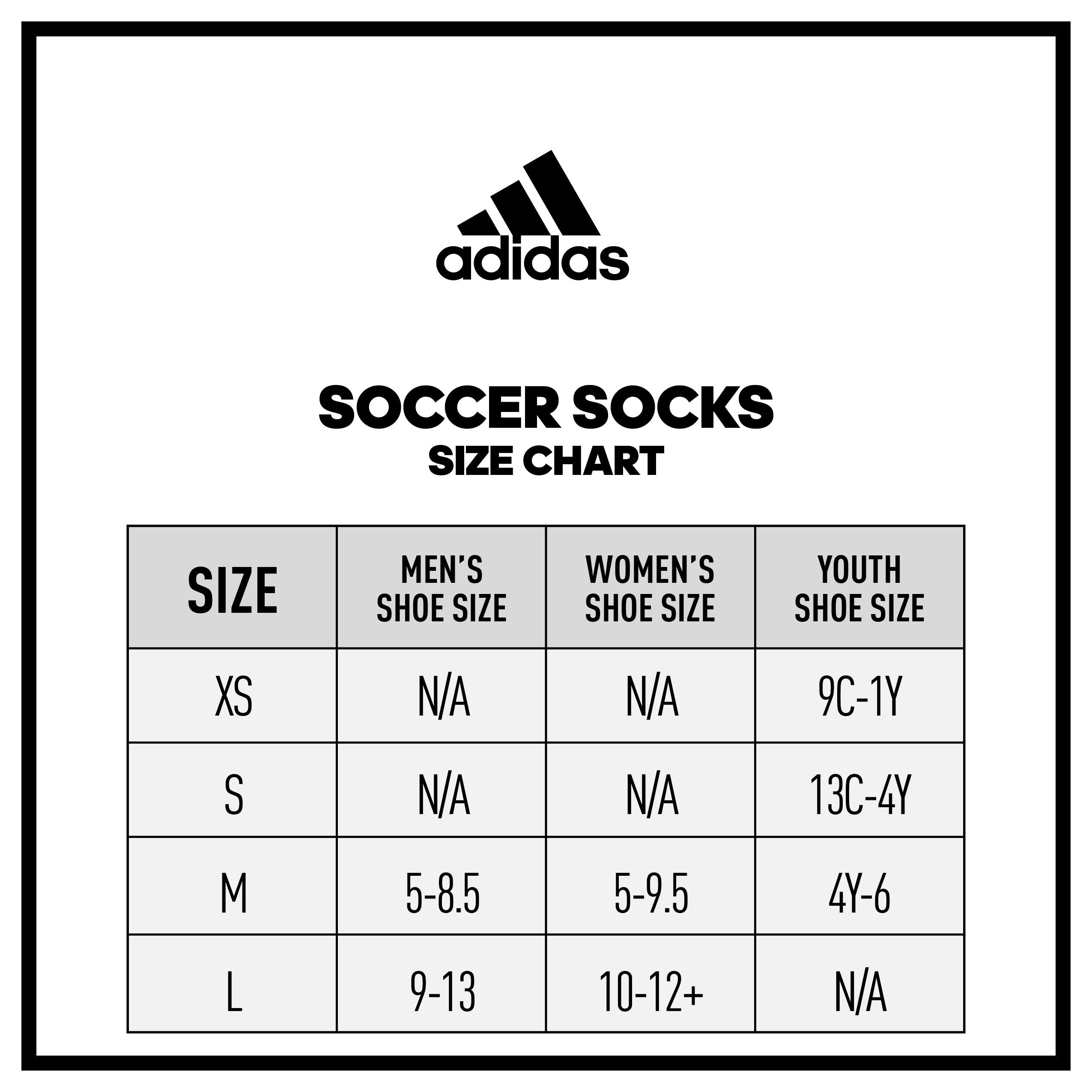 adidas Metro 4 Soccer Socks for Boys, Girls, Men and Women (1-Pair), Power Red/White/Clear Grey, Large