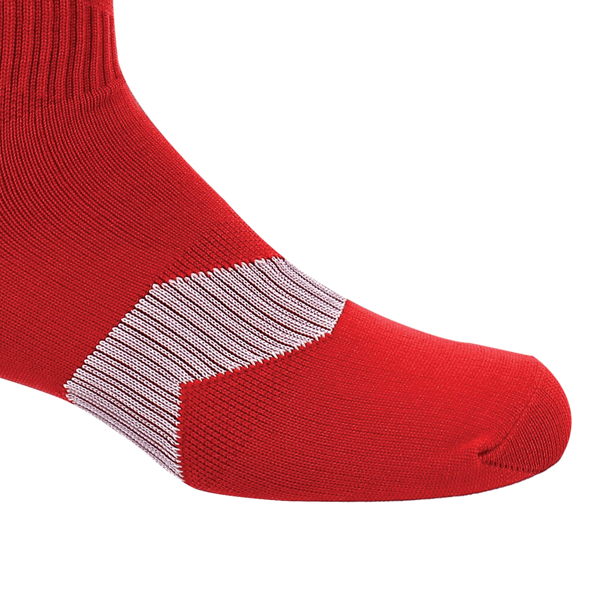 adidas Metro 4 Soccer Socks for Boys, Girls, Men and Women (1-Pair), Power Red/White/Clear Grey, Large