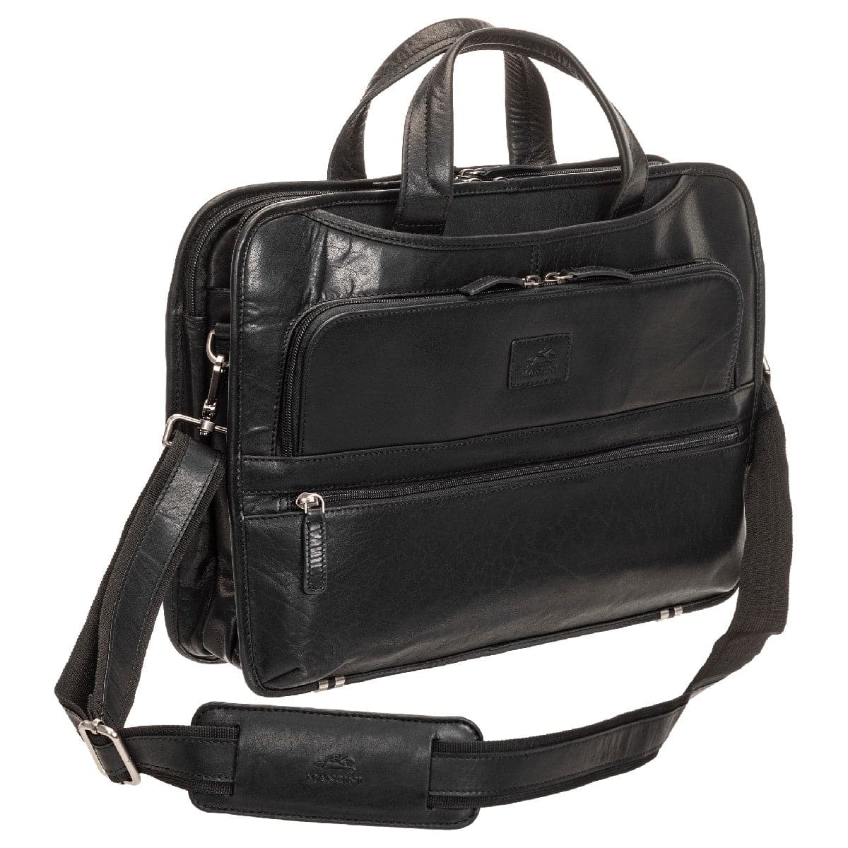 Mancini Buffalo Triple Compartment Briefcase for 15.6