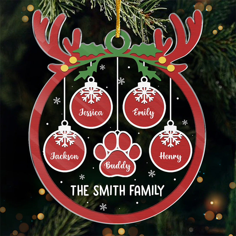 Family Love Grows Warmer At Christmas - Family Personalized Custom Ornament - Acrylic Custom Shaped - Christmas Gift For Family Members