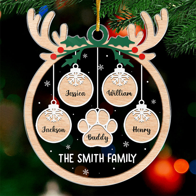 Family Love Grows Warmer At Christmas - Family Personalized Custom Ornament - Acrylic Custom Shaped - Christmas Gift For Family Members