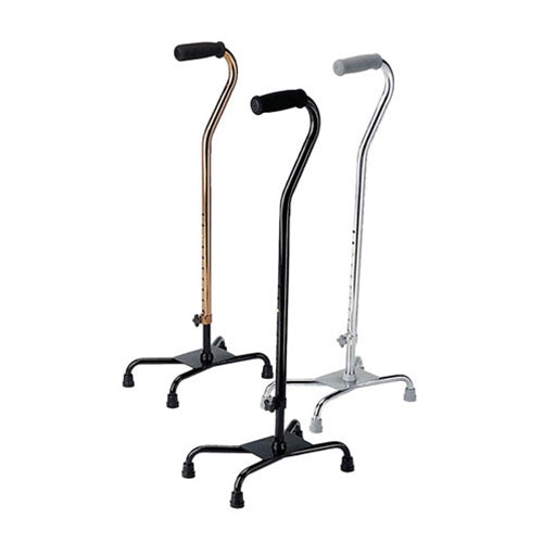 Medline Aluminum Quad Canes, Small Base, Black (MDS86222W)