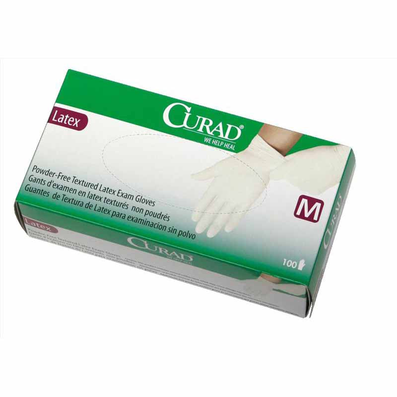 CURAD Powder-Free Textured Latex Exam Gloves Small