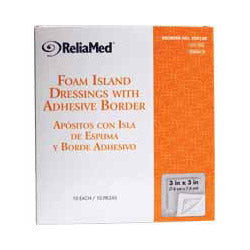 ReliaMed Foam Island Dressing with Adhesive Border, Sterile 3