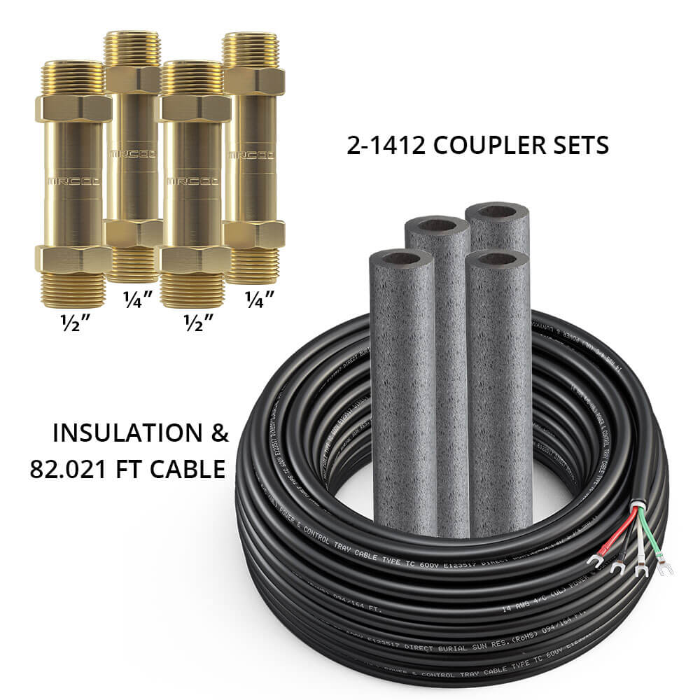 MRCOOL DIY 1/4 & 1/2 Coupler (Two Sets) w/ 75ft of Communication Wire