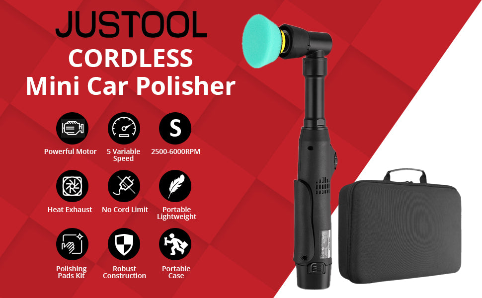 JUSTOOL Mini Polisher for Car Detailing and Polishing