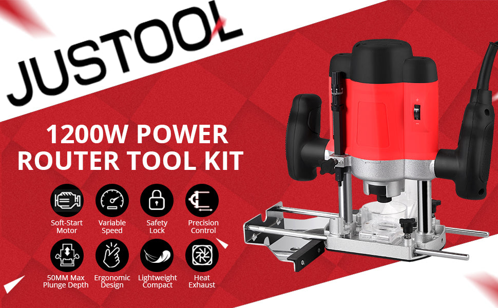 Router Awaser JUSTOOL 220V 1200W Electronic Wood Router Tool Set – justool