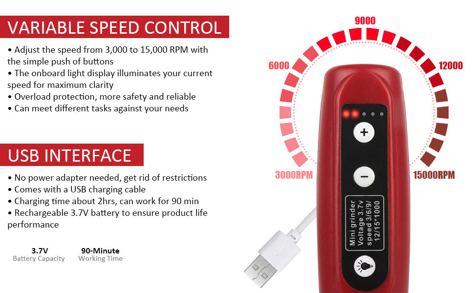 JUSTOOL Power Rotary Tool 5-Speed with 125 Accessories