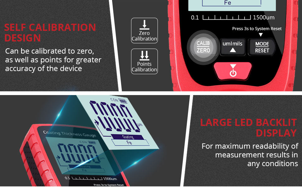 JUSTOOL Meter Handheld with Backlight LCD