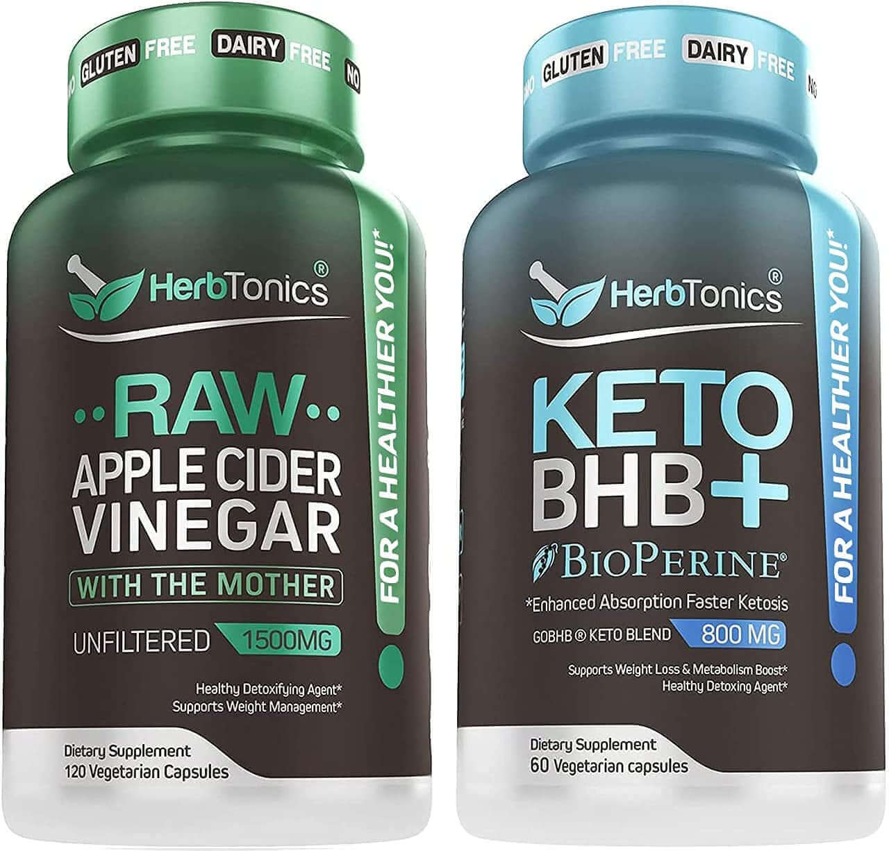 Raw Apple Cider Vinegar with the Mother and Keto Bhb with Bioperine for Enhanced Absorption Bundle