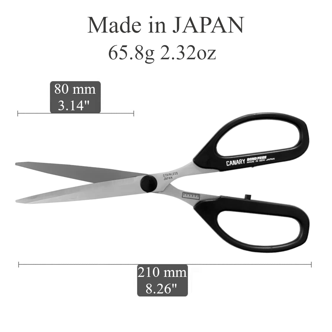 Hasegawa Knives Long Blade Scissors SBS-1500M Bond Free with Memory - Black