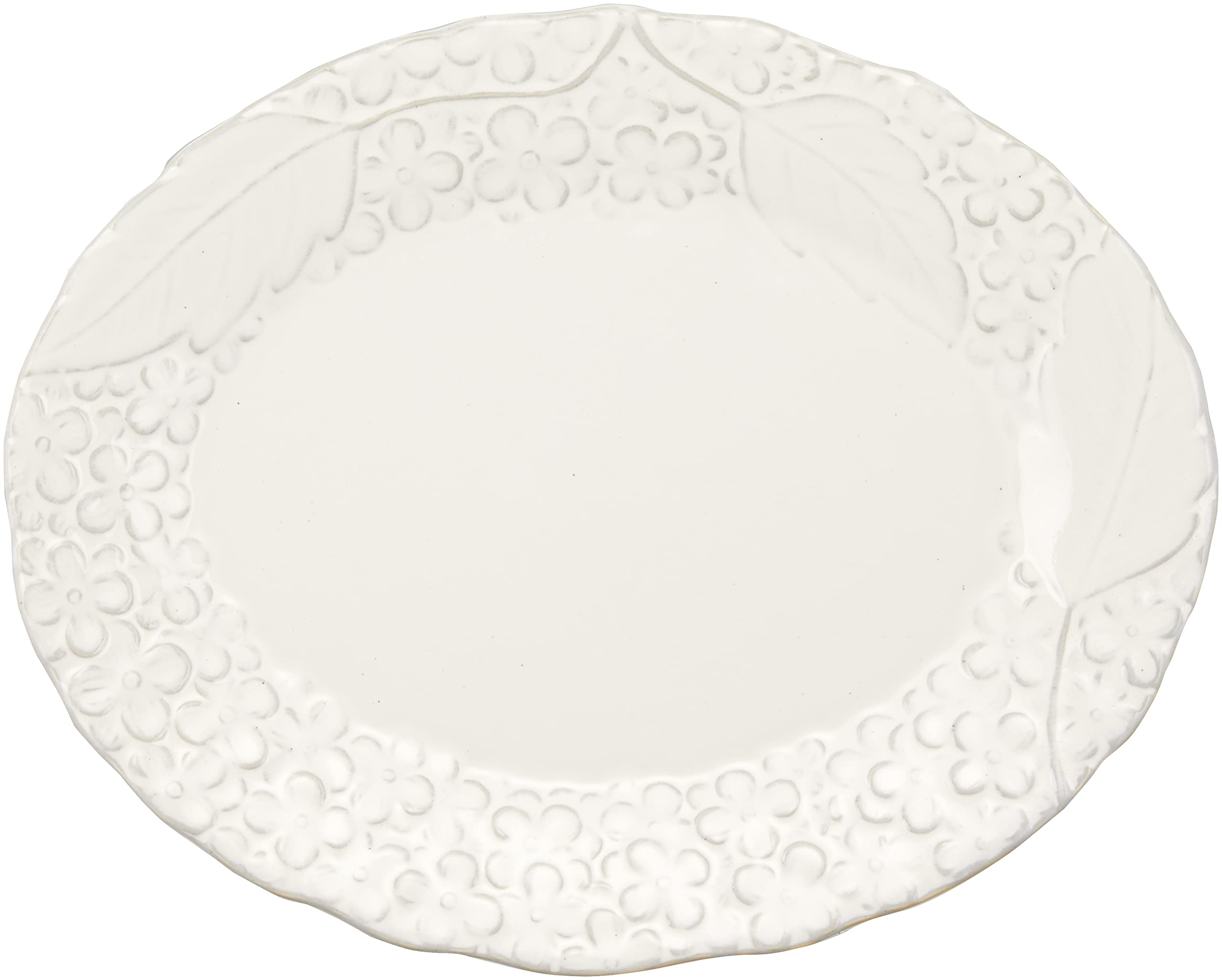 Aito Lien Oval Plate 25x20cm White Mino Ware Dishwasher/Microwave Safe Japan 267831