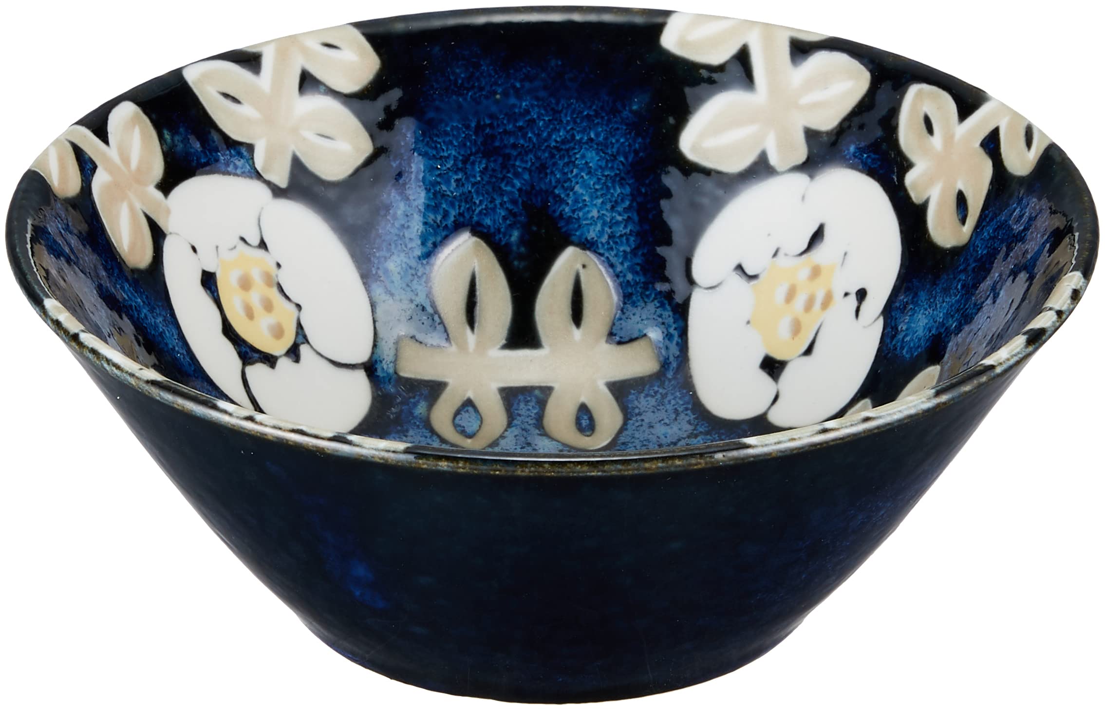 Aito Seisakusho Nordic Flower Bowl Plate 14cm Navy Floral 266253