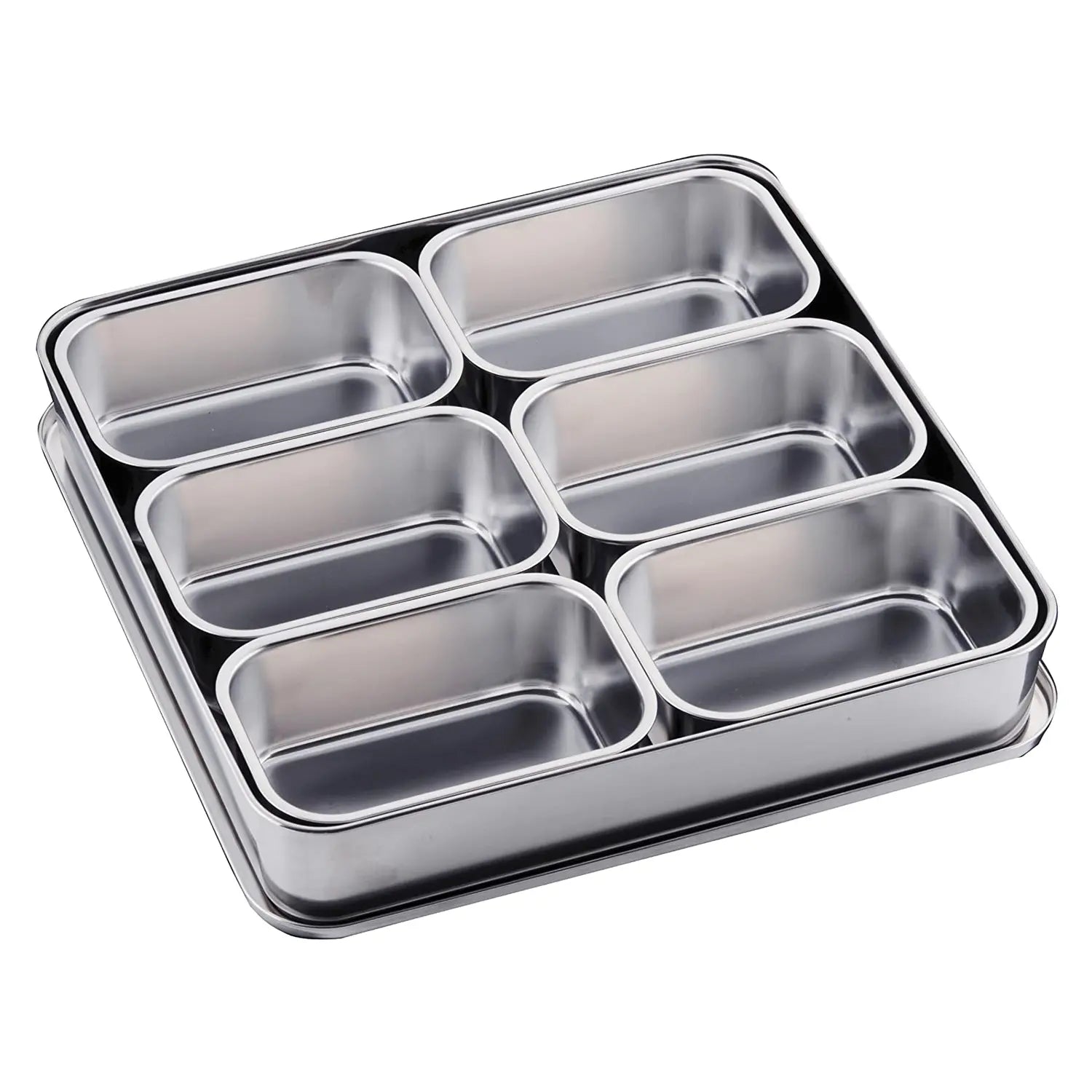 Large 6-Compartment Clover Stainless Steel Yakumi Seasoning Container