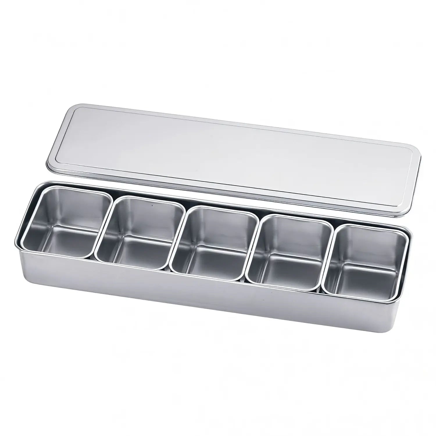 Compact 5-Compartment Stainless Steel Yakumi Seasoning Container by Clover