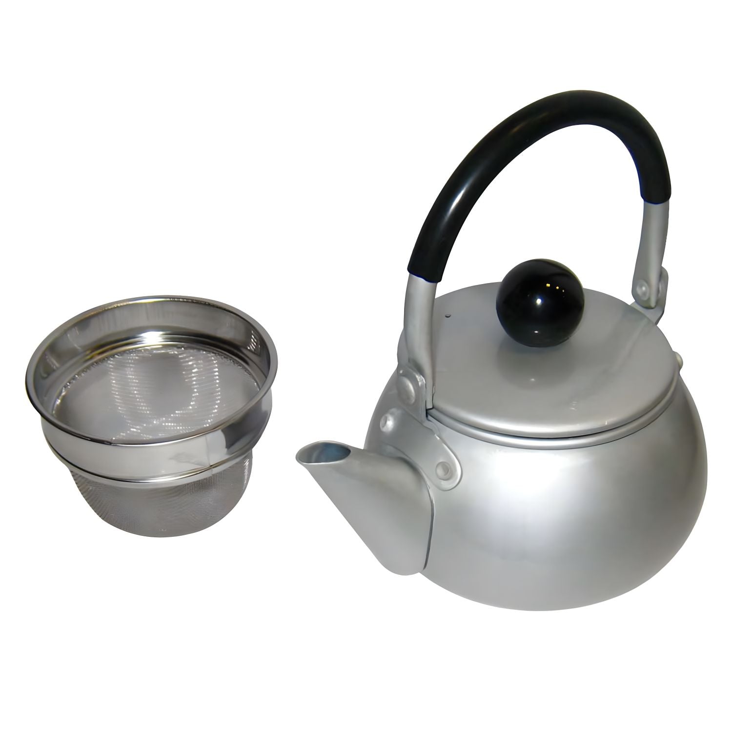 Premium Silver Aluminum Kyusu Teapot by Maekawa Kinzoku - Enhance Your Tea Experience