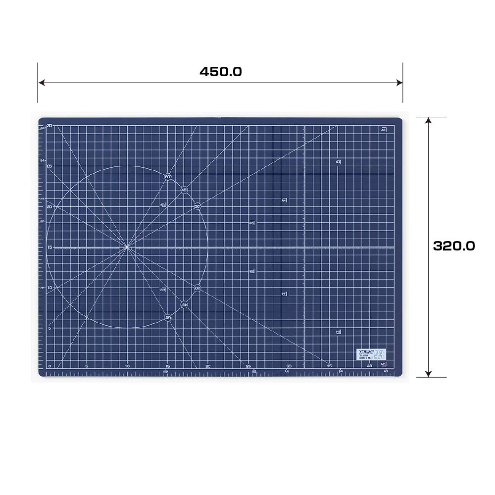 Olfa Bifold Cutter Mat A3 Navy (320x450x3mm) 223Bnv