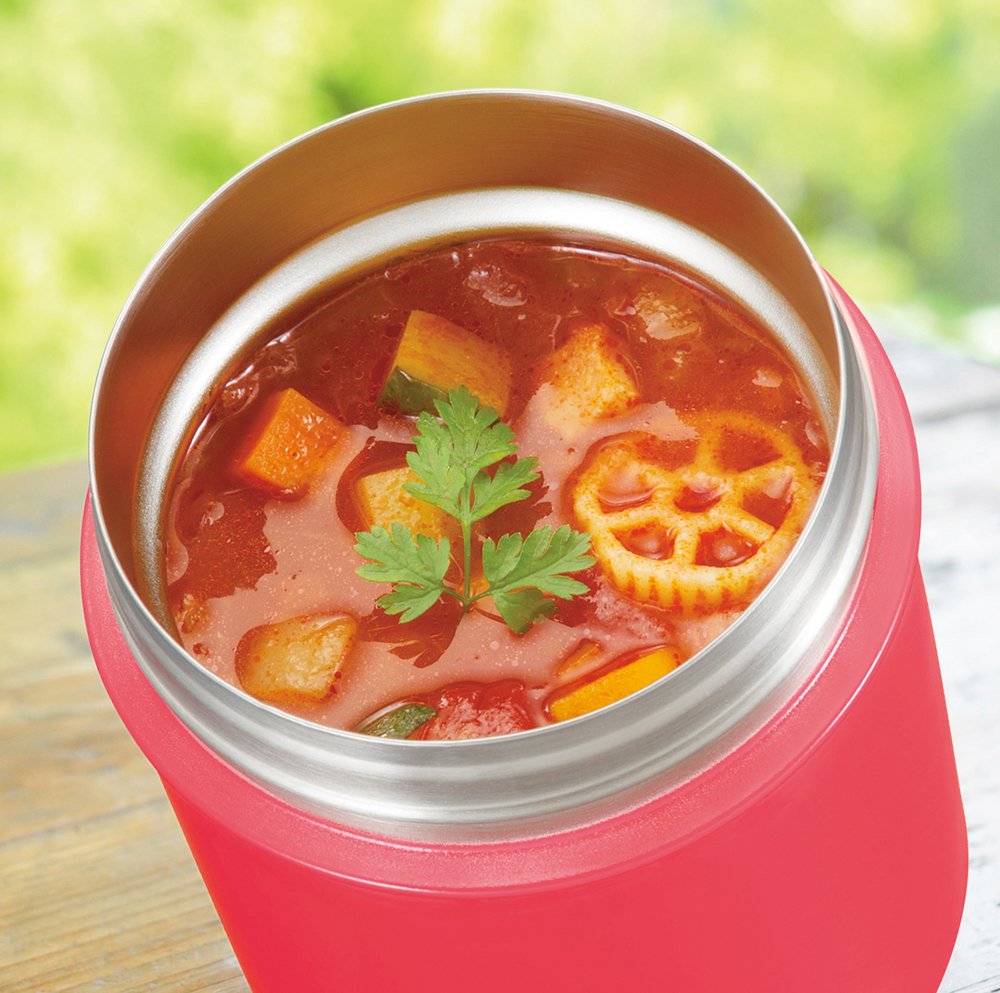 Peacock Thermos Industry Coral Red Food Jar - 0.3L Heat Retention Lkb-301 R