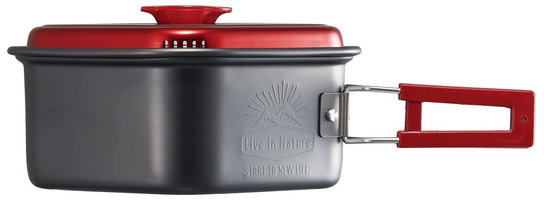 Skater Aluminum Square One Pot Ramen Cooker 1.2L Red Anc1-A