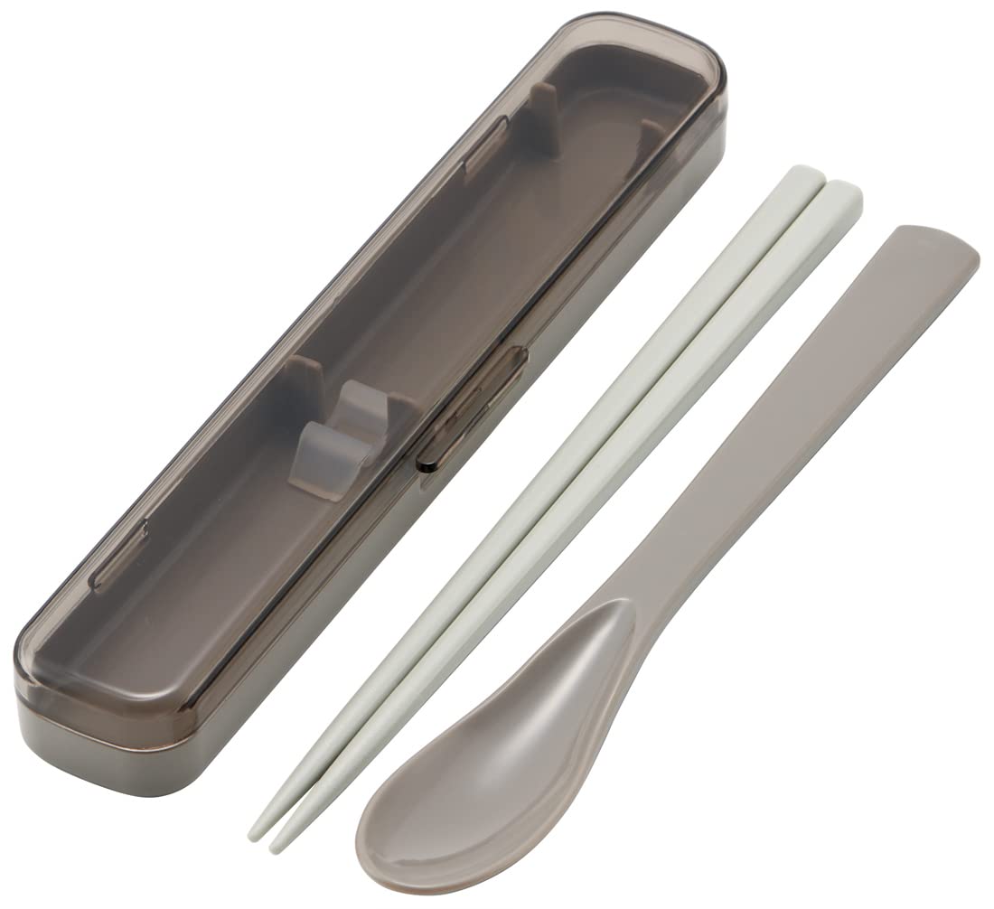 Skater 18cm Spoon Chopsticks Box Set Antibacterial Mauve Gray Cac1Aag-A