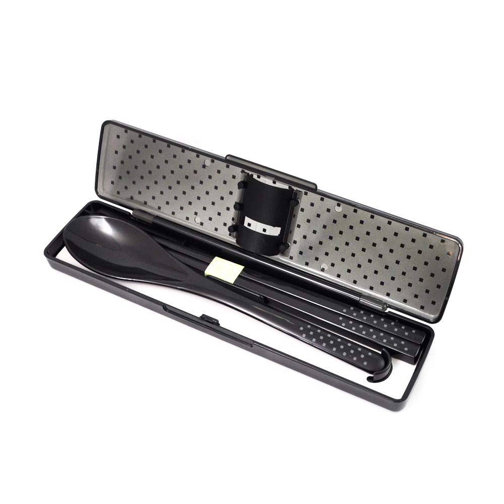 Skater Combi Set 21cm Spoon Chopsticks Black Dot CCS45SA Dishwasher Safe