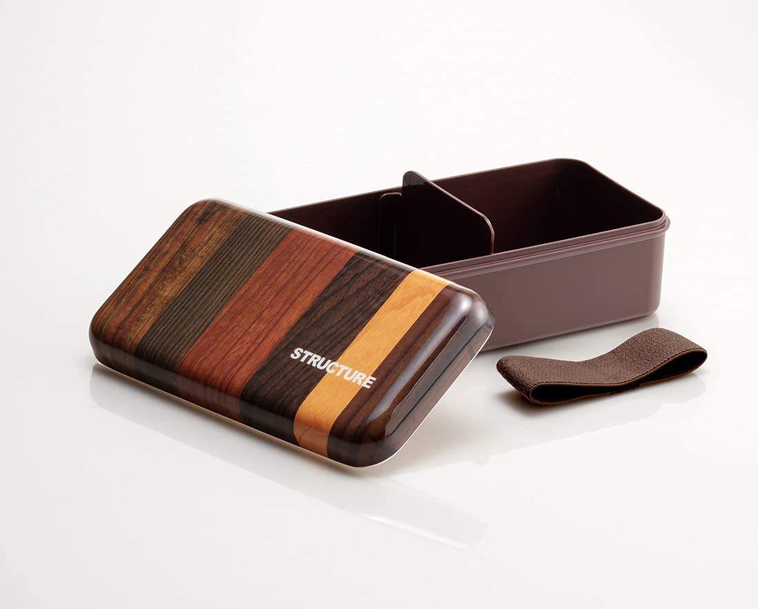 Skater 870ml Bento Box Wood Grain Brown SLLB9M-A