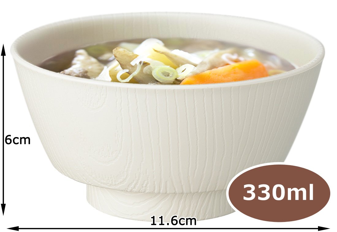 Skater Wood Grain Soup Bowl 330ml Cream Japan NBLS2
