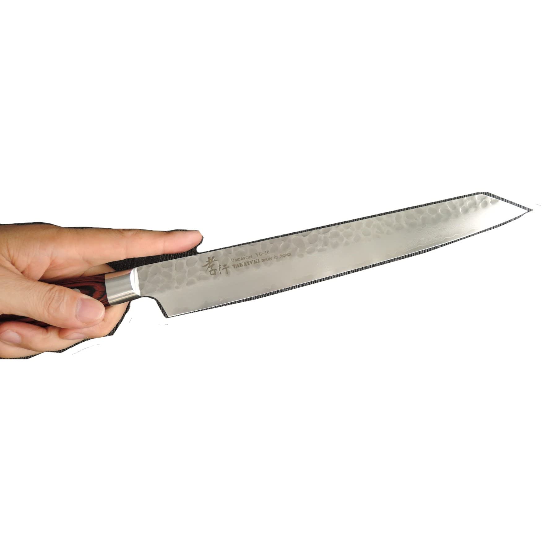 Takayuki Sakai Damascus 33-Layer Knife Yanagi Blade 270mm Black Coating Sheath