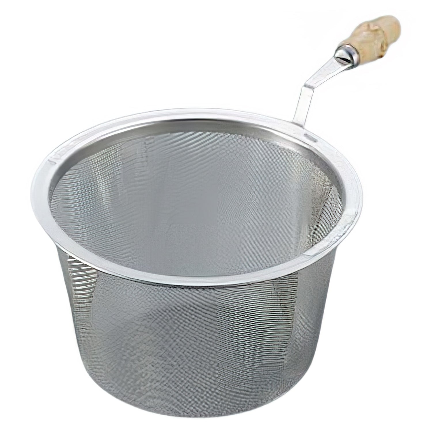 Premium Bamboo Handled Stainless Steel Tea Strainer - 78-84mm