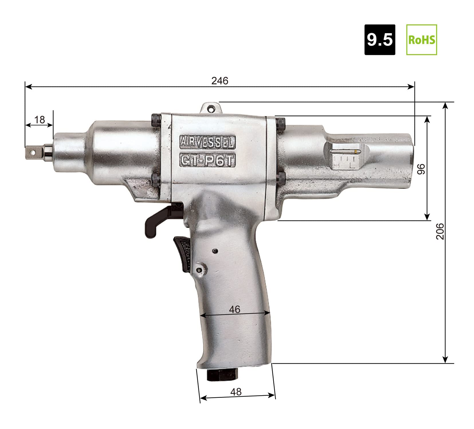 Vessel GT-P6T Air Impact Wrench Torque Control