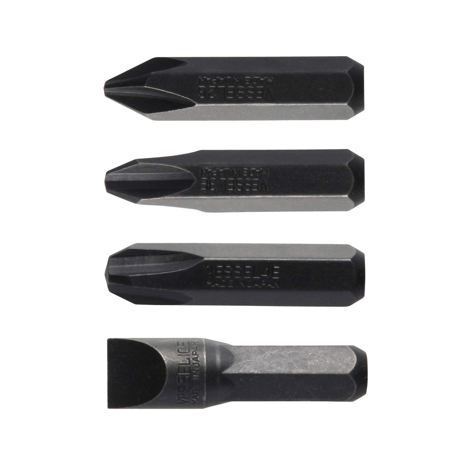 Vessel BS2500 Impact Driver Bit Set 4pcs