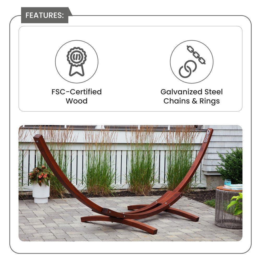 Wooden Patio Hammock Stand for Double Hammock