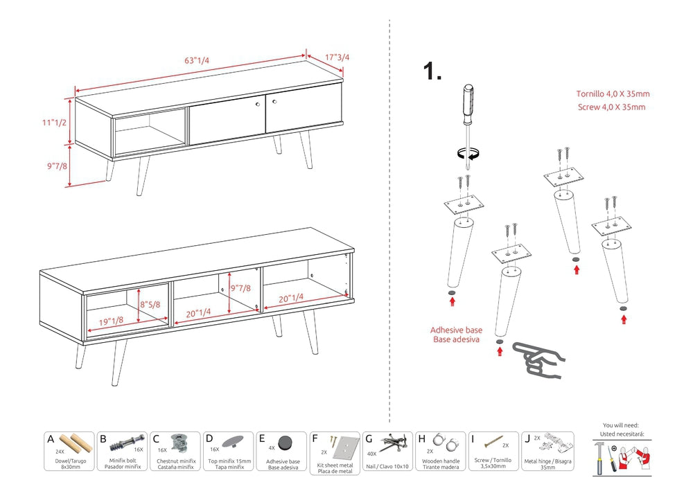 Midtown Concept 3-Shelf TV Stand for 62-in TV - Brown