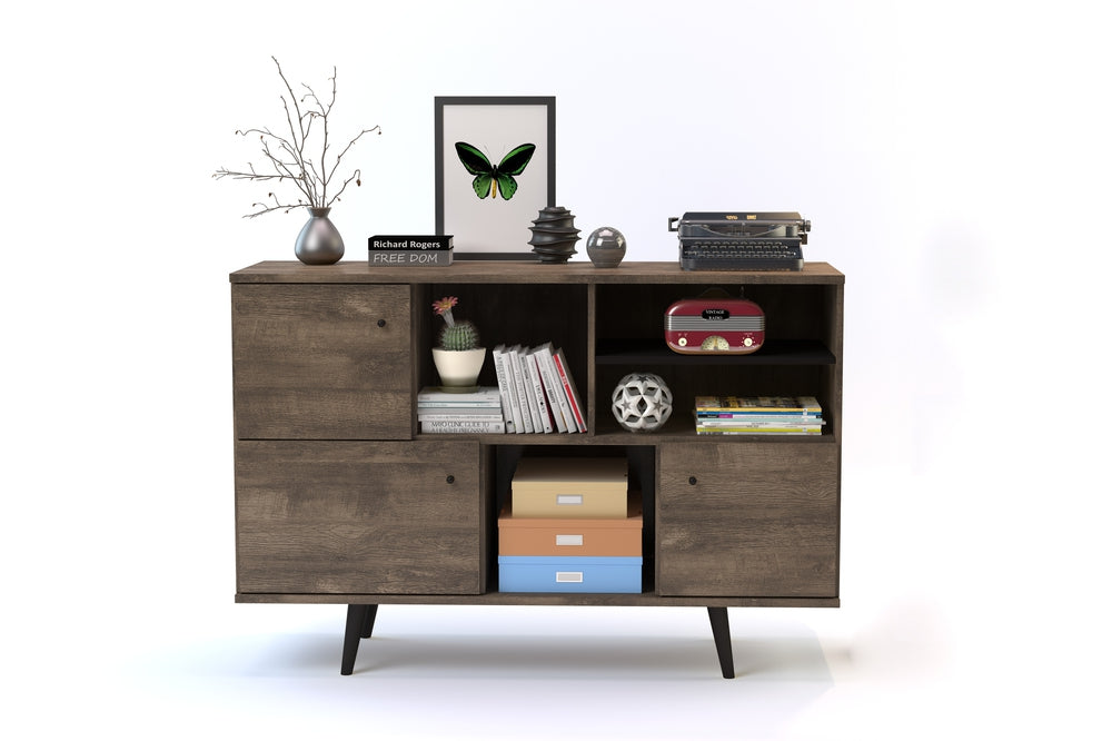 Midtown Concept 4-Shelf Buffet Table MDF Wood - Brown