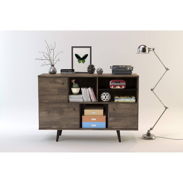 Midtown Concept 4-Shelf Buffet Table MDF Wood - Brown