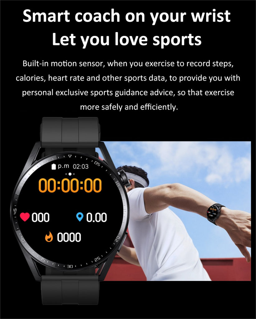 Smart Watch GT3, Pedometer, Fitness Tracker, Heart Rate Monitors, Blood Oxygen Monitor, Multi Workout Modes, IP67 Waterproof