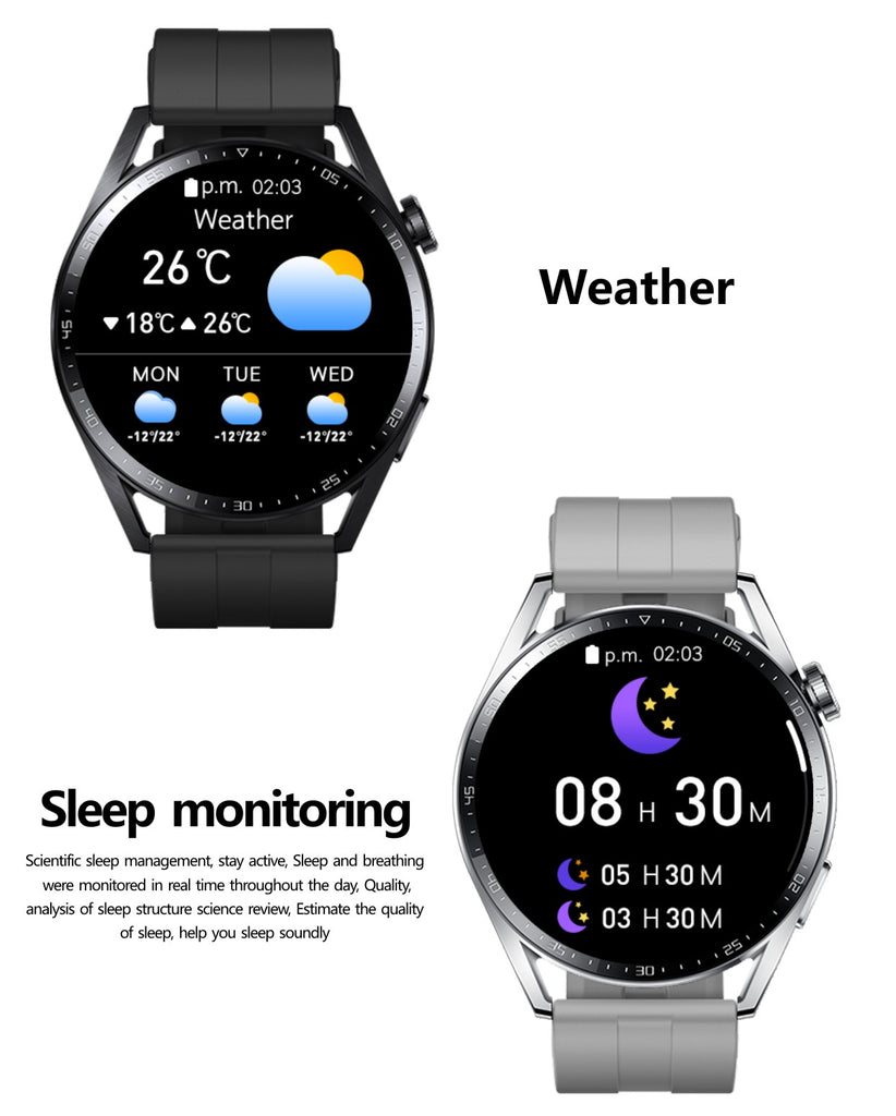 Smart Watch GT3, Pedometer, Fitness Tracker, Heart Rate Monitors, Blood Oxygen Monitor, Multi Workout Modes, IP67 Waterproof
