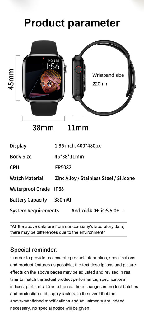 Smart Watch MT8, Pedometer, Fitness Tracker, Heart Rate Monitors, Blood Oxygen Monitor, Best sleep tracker smart watch, IP67 Waterproof
