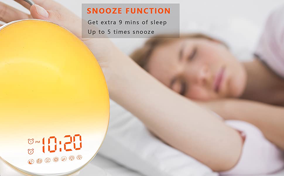 Sunrise Alarm Clock, Wake Up Light, with Sunrise Simulation, Sleep Aid, Dual Alarms