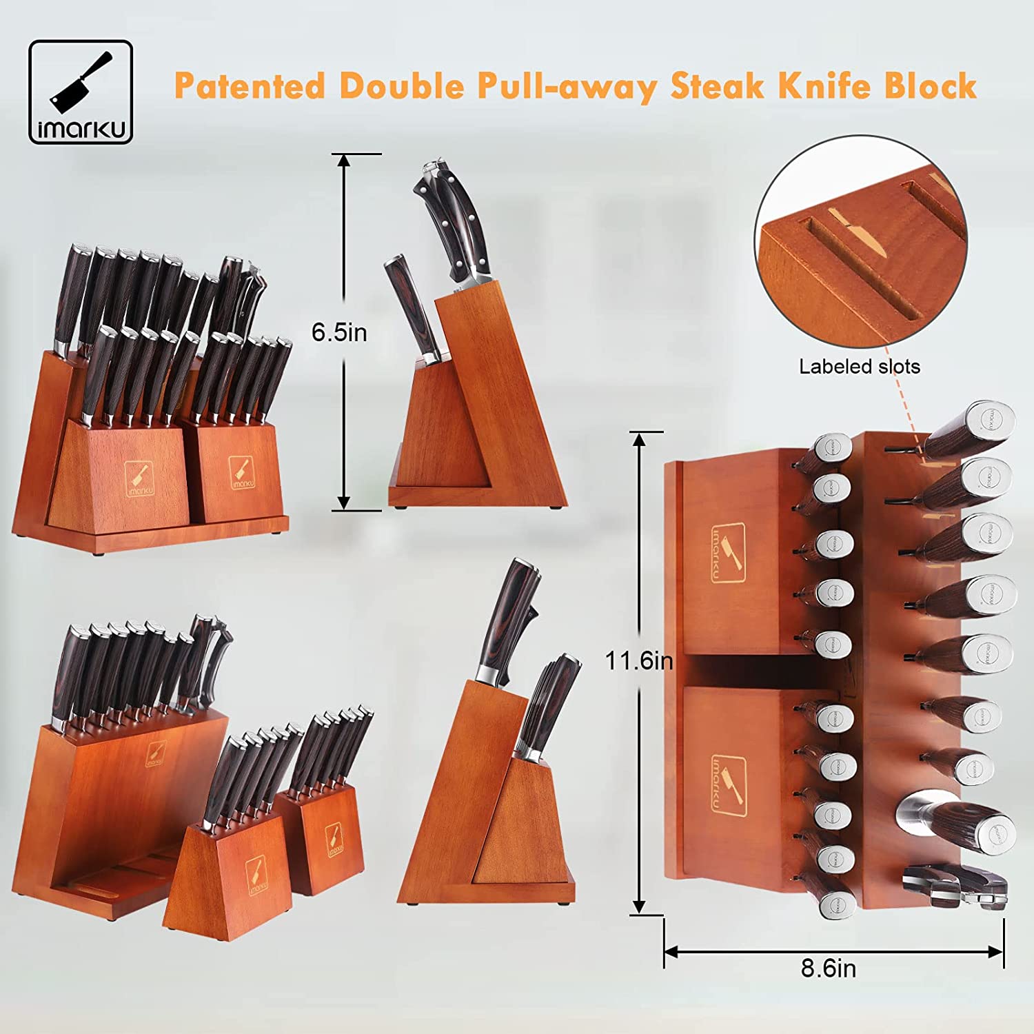 20 Piece Japanese Knife Set with Removable Block