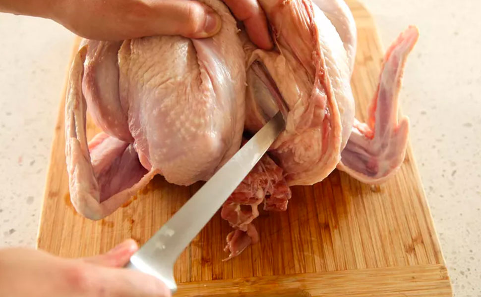 carving turkey with a bone knife