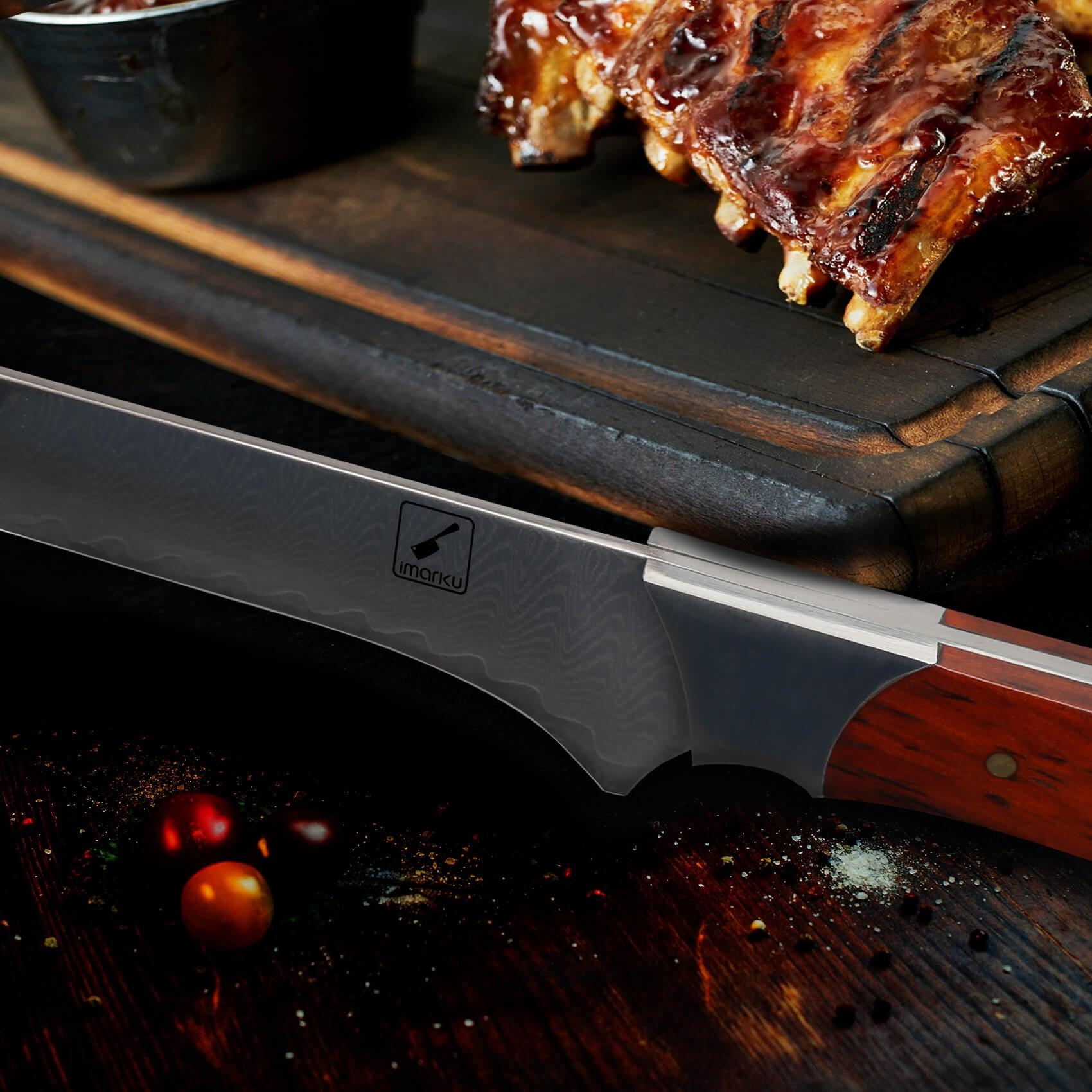 Damascus boning knife