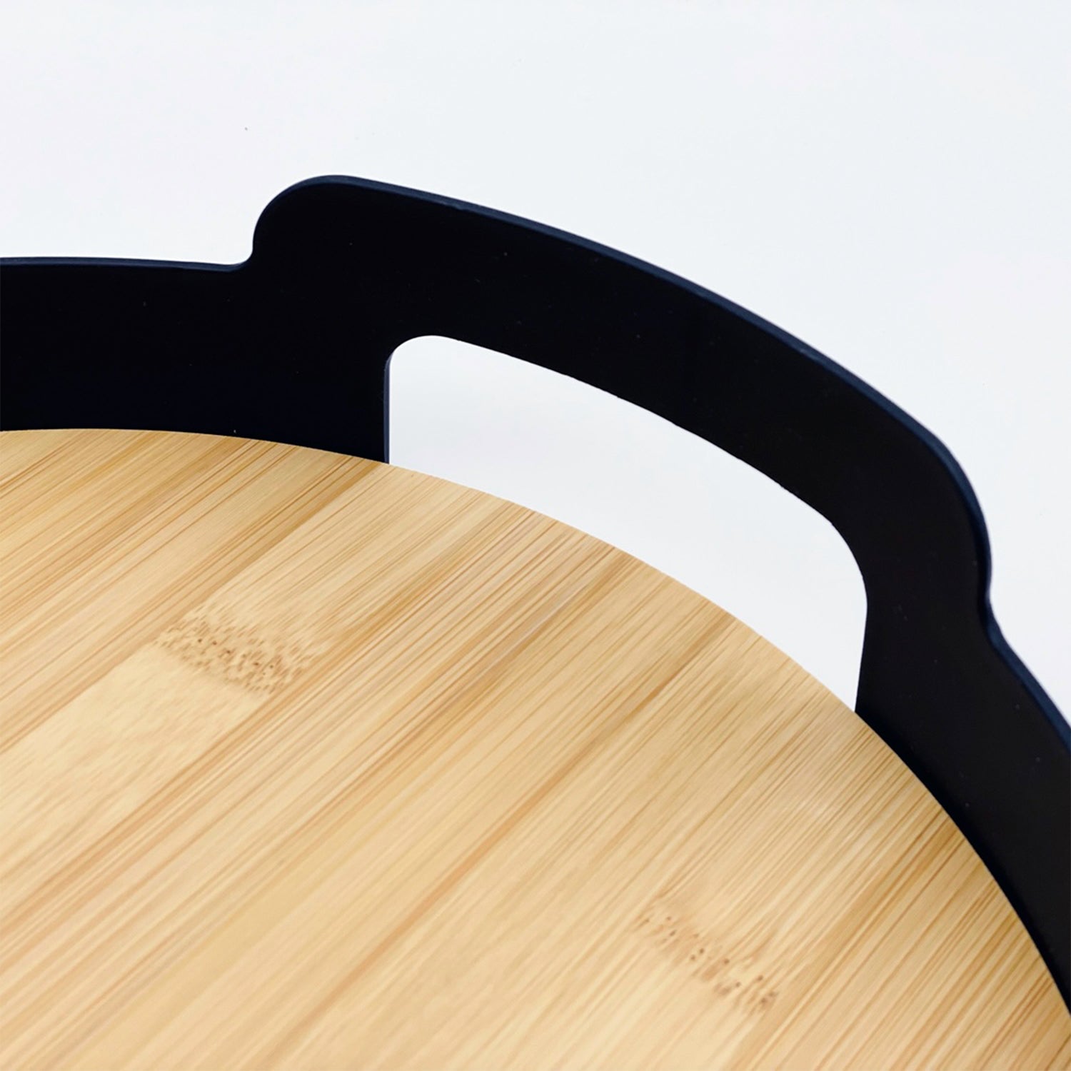 Versatile Circular Tray with Wood Base