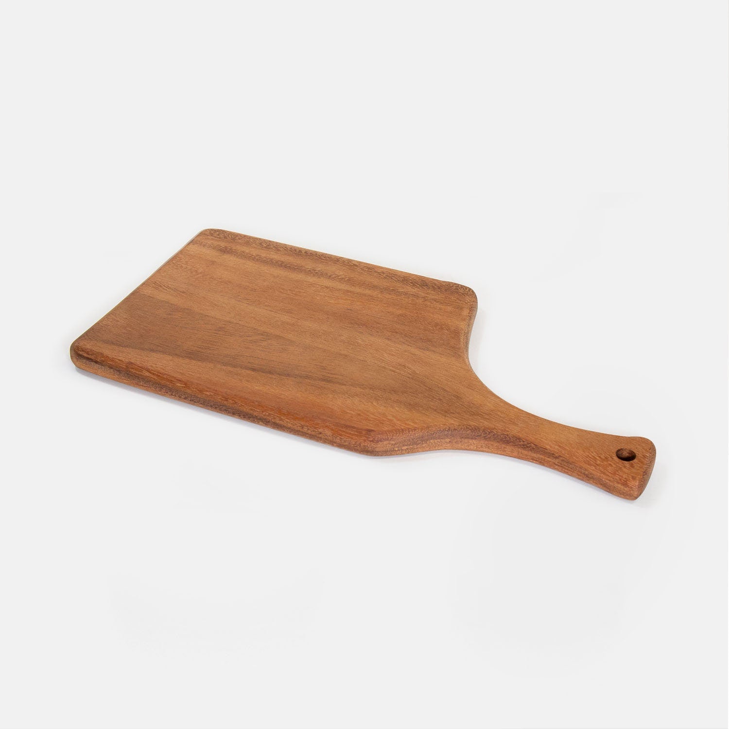 Modern Sculptural Acacia Wood Cutting Board with Handle