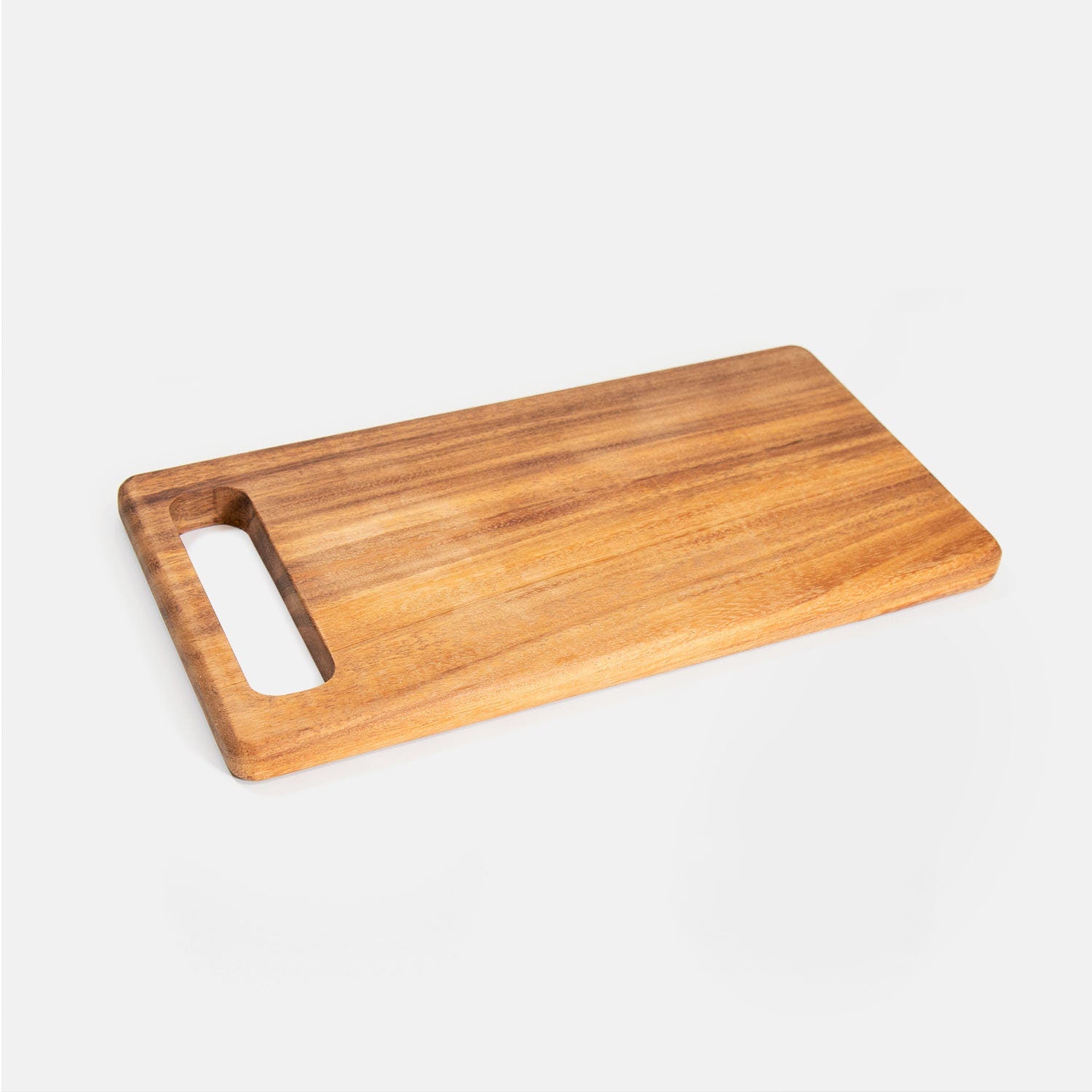 Modern Sculptural Acacia Wood Cutting Board with Handle