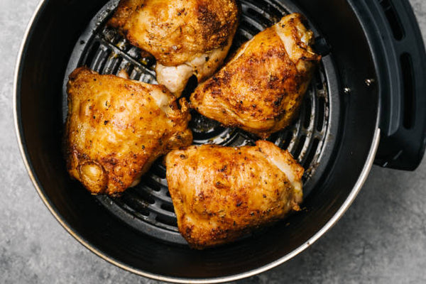 cooked boneless chicken thighs in a air fryer